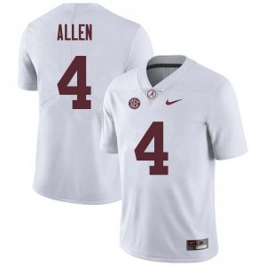 NCAA Men's Alabama Crimson Tide #4 Christopher Allen Stitched College Nike Authentic White Football Jersey RV17R10FY